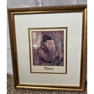 Framed print reproduction Pablo Picasso "Nu de dos (Blue Nude) framed from 1902.